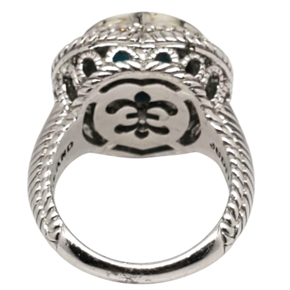 Judith Ripka Sterling Silver Heart Shaped Turquoise Doublet Ring Size 7 #21158 - Picture 3 of 9